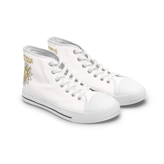 SUMMER COLLECTION - Women's Sneakers White (Gold-Black Print)