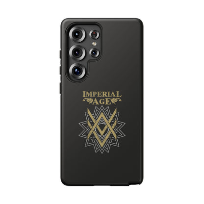 SUMMER COLLECTION - Tough Samsung Galaxy Case Black (Gold-White Print)