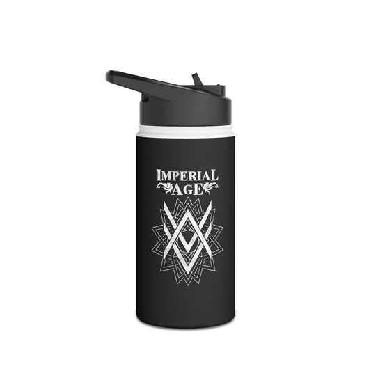 SUMMER COLLECTION - Steel Water Bottle Black (White Print)