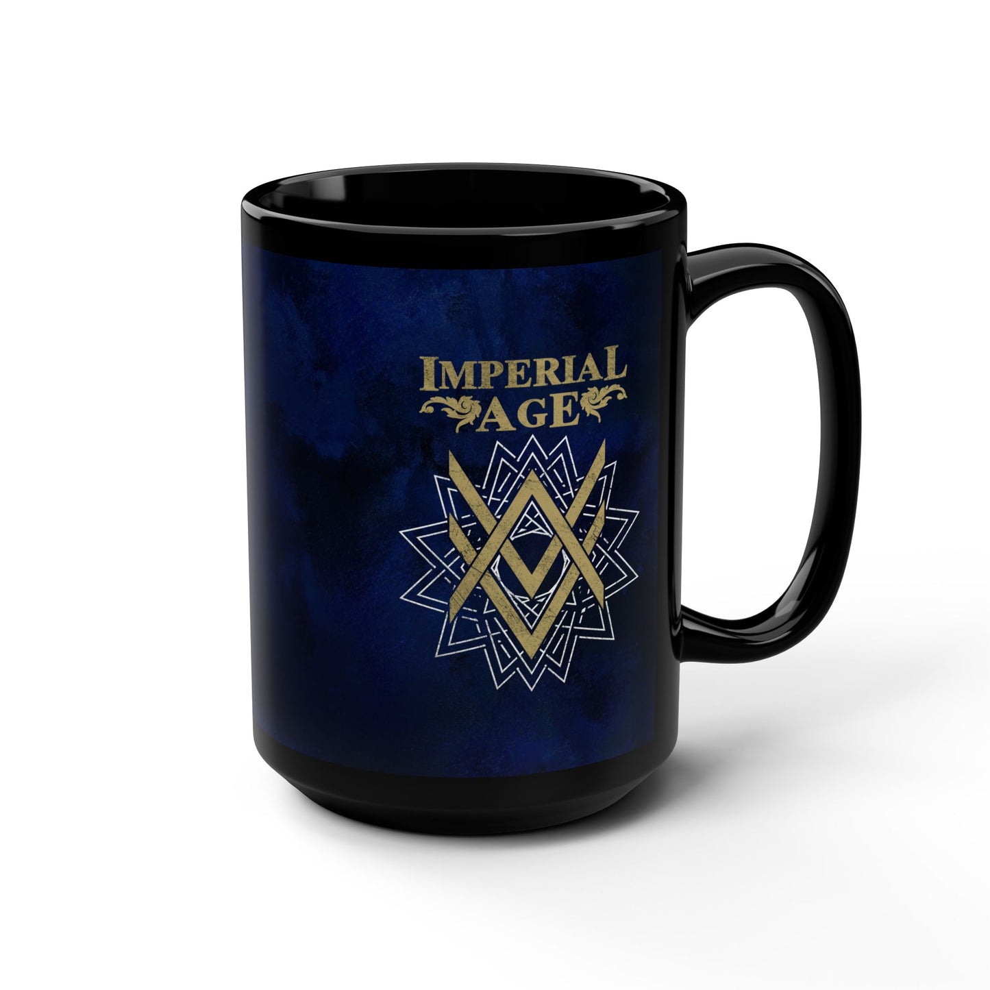 SUMMER COLLECTION - Black Mug 0.44 Navy (Gold-White Print)