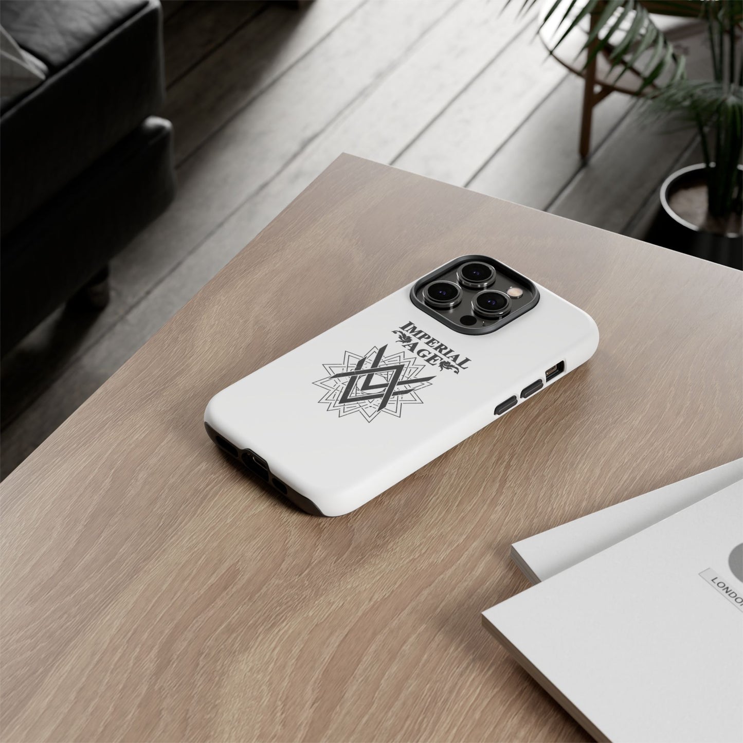SUMMER COLLECTION - Tough iPhone Case White (Black Print)