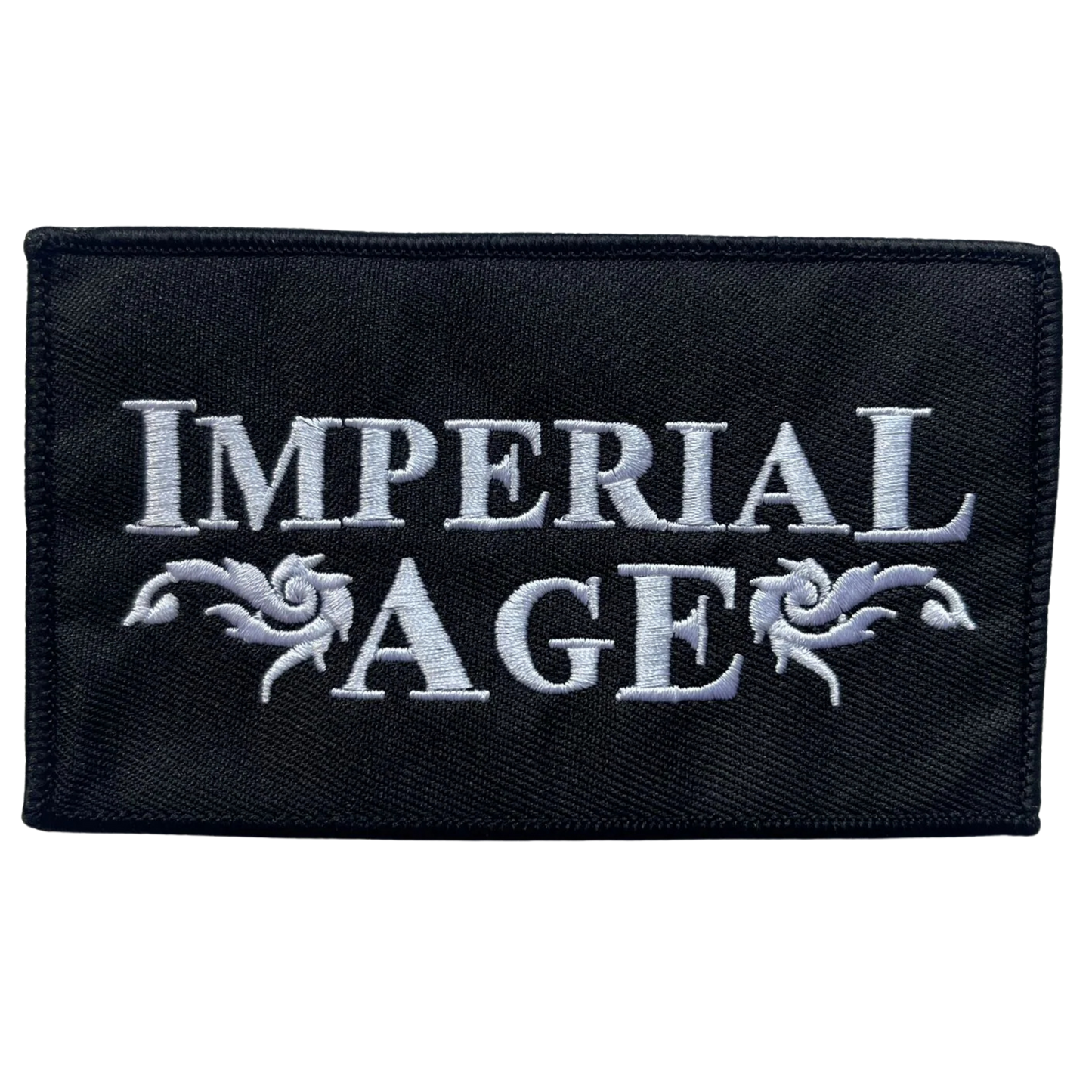 Embroidered Patch (white, merrowed)