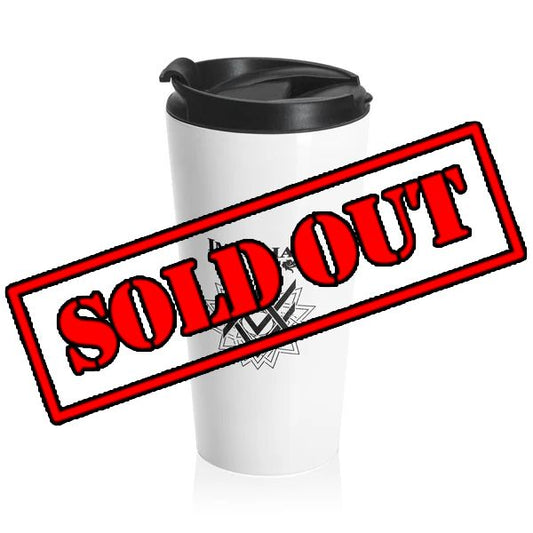 SUMMER COLLECTION - Stainless Steel Travel Mug White (Black Print)