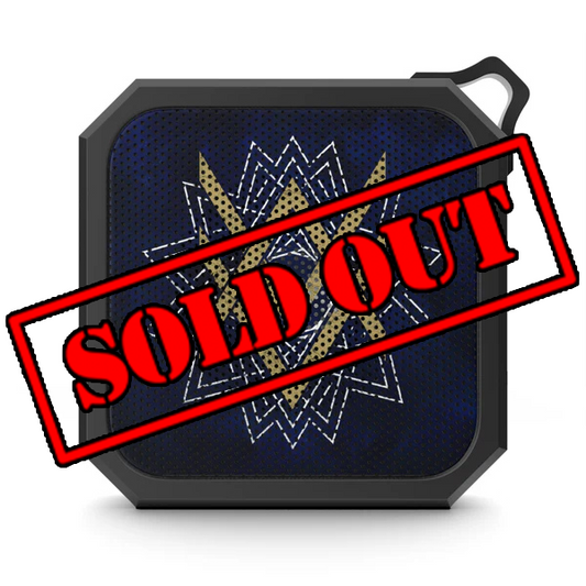 SUMMER COLLECTION - Rugged Outdoor Waterproof Bluetooth Speaker Navy (Gold-White Print)
