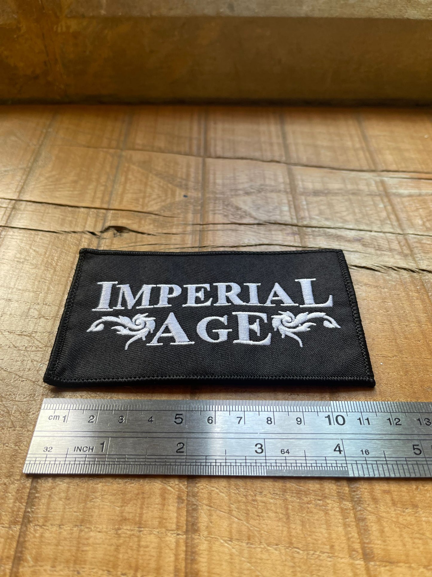Embroidered Patch (white, merrowed)