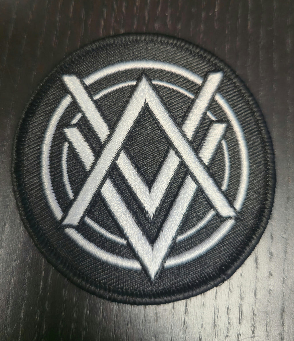 Imperial Age round embroidered emblem patch, close-up photo