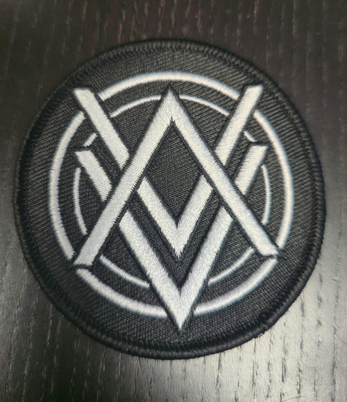 Imperial Age round embroidered emblem patch, close-up photo