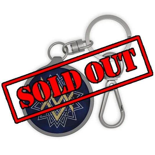 SUMMER COLLECTION - Keyring Tag Navy (Gold-White Print)