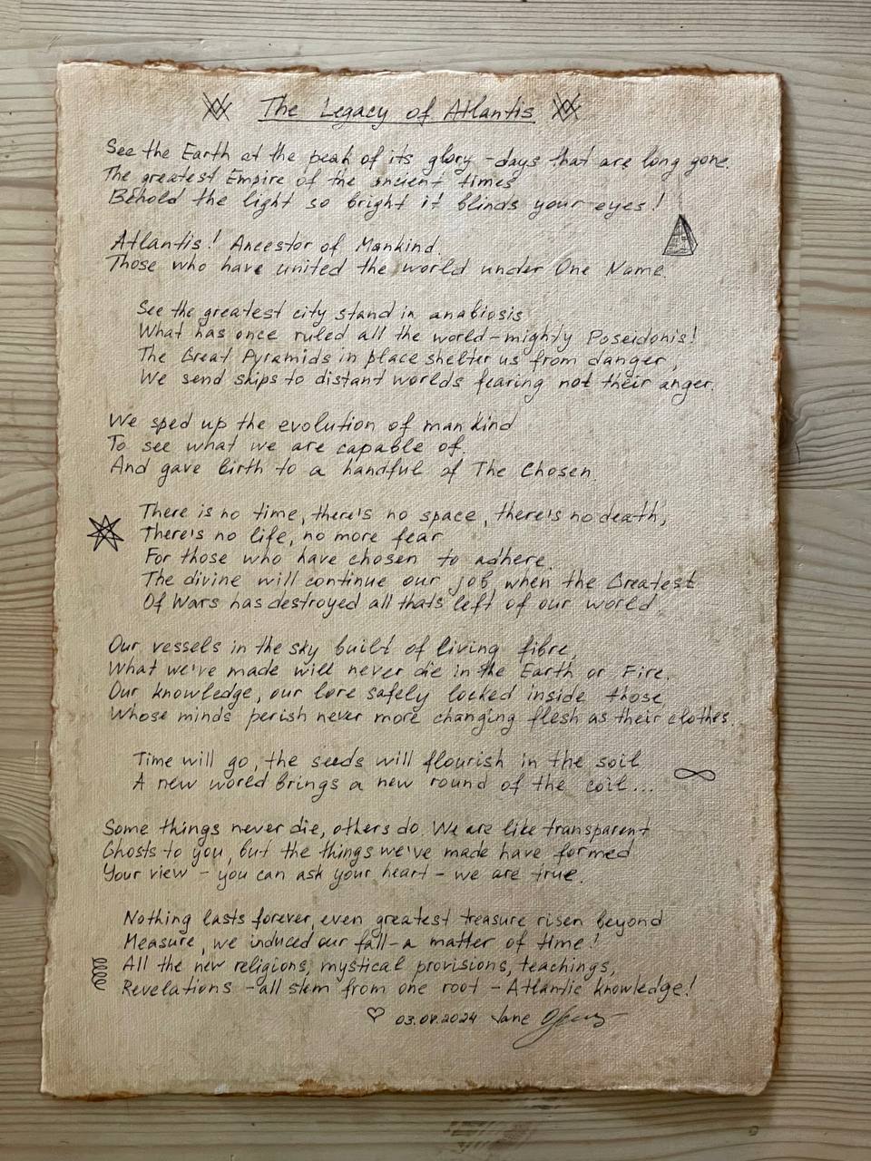 Handwritten Lyric Scroll