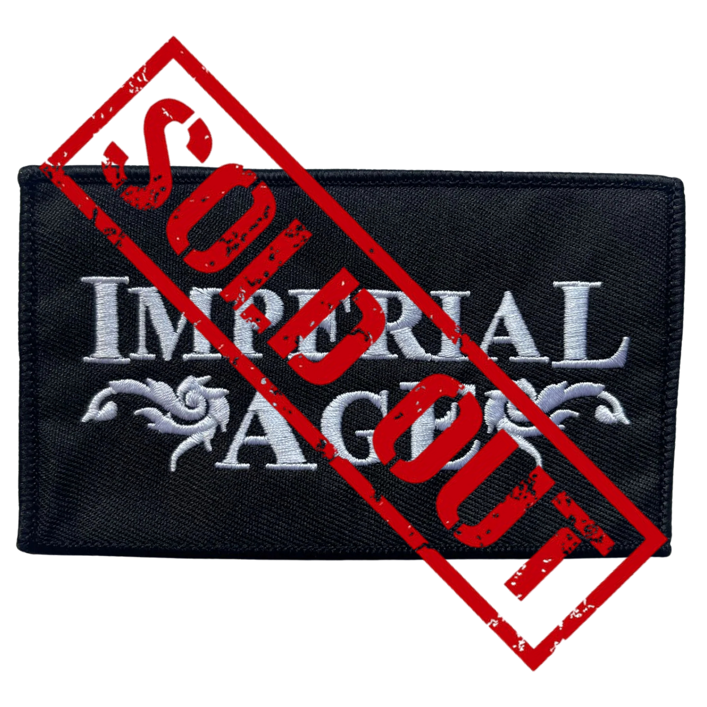 Embroidered Patch (white, merrowed)