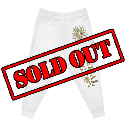 SUMMER COLLECTION - Sweat Pants White (Gold-Black Print)